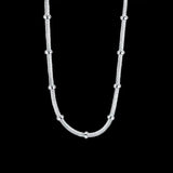 925 Silver Snake Chain Necklace Beads 1.2/2mm 18/20 Inch