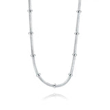925 Silver Snake Chain Necklace Beads 1.2/2mm 18/20 Inch
