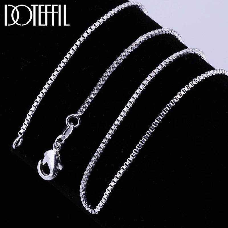 925 Silver 1.5mm Base Box Chain Necklace Wedding Jewelry