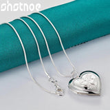 925 Silver Heart Photo Frame Pendant Necklace Wedding Party Jewelry