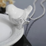 925 Sterling Silver Angel Wings Pendant Necklace 18 Inches