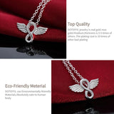 925 Sterling Silver Angel Wings Pendant Necklace 18 Inches