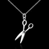 925 Silver Scissors Pendant Necklace 16-30 Inch Chain Women Party Engagement