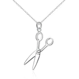 925 Silver Scissors Pendant Necklace 16-30 Inch Chain Women Party Engagement