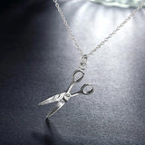 925 Silver Scissors Pendant Necklace 16-30 Inch Chain Women Party Engagement