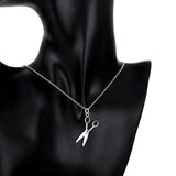 925 Silver Scissors Pendant Necklace 16-30 Inch Chain Women Party Engagement