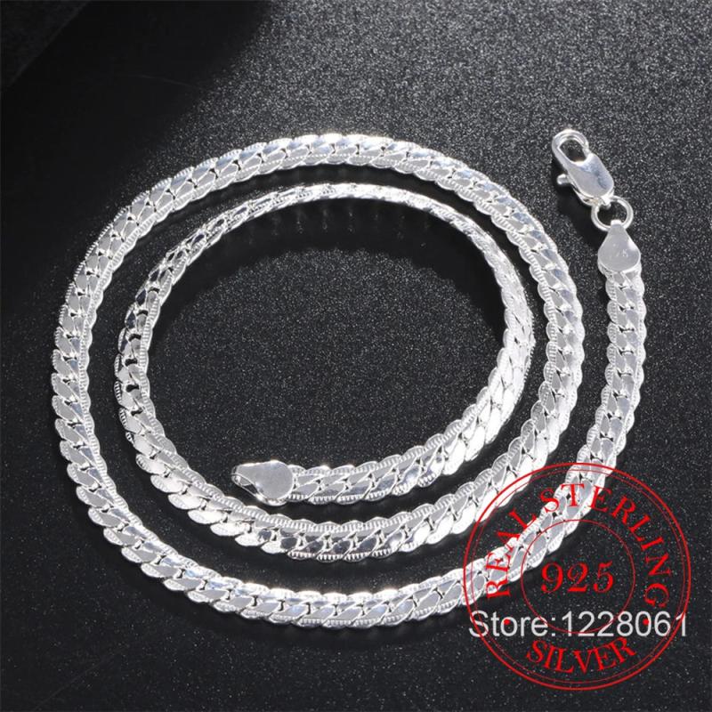 925 Silver Flat Snake Chain Necklace Unisex