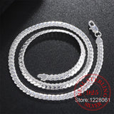 925 Silver Flat Snake Chain Necklace Unisex