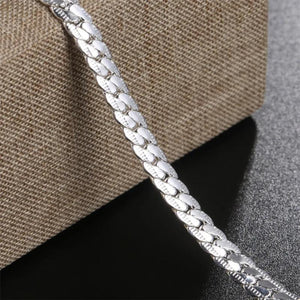 925 Silver Flat Snake Chain Necklace Unisex