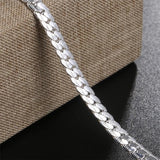 925 Silver Flat Snake Chain Necklace Unisex