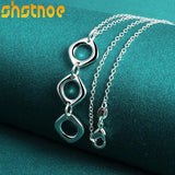 925 Silver 16-30 Inch Chain Three Circle Pendant Necklace For Women