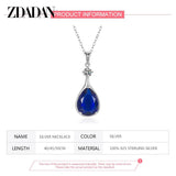 925 Silver Water Drop Crystal Necklace For Women