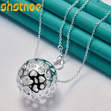 Sterling Silver Hollow Ball Pendant Necklace 16-30 Inch Chain