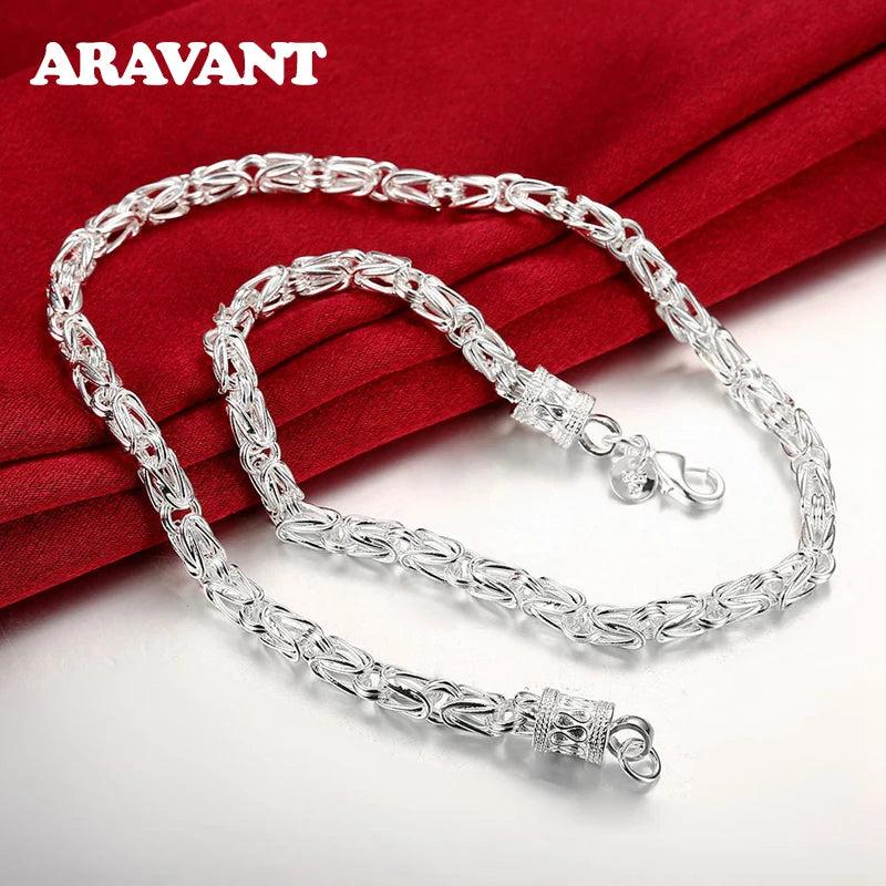 925 Sterling Silver Chain Link Necklace For Men Women
