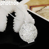 925 Silver Round Photo Frame Pendant Necklace 16-30 Inches Chain