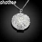 925 Silver Round Photo Frame Pendant Necklace 16-30 Inches Chain