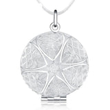 925 Silver Round Photo Frame Pendant Necklace 16-30 Inches Chain