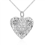 925 Silver Heart Photo Frame Pendant Necklace Wedding Engagement Gift