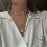 925 Silver Double Layered Necklace Pendant for Women