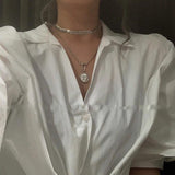 925 Silver Double Layered Necklace Pendant for Women