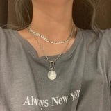 925 Silver Double Layered Necklace Pendant for Women