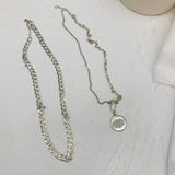 925 Silver Double Layered Necklace Pendant for Women