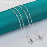 925 Silver Angel Wings Pendant Necklace Chain Wedding Jewelry