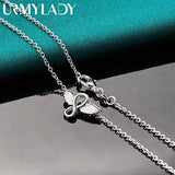 925 Silver Angel Wings Pendant Necklace Chain Wedding Jewelry