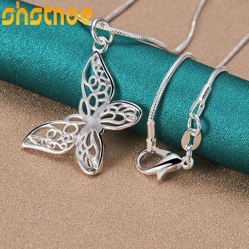 925 Silver Butterfly Pendant Necklace
