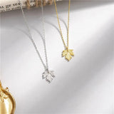 925 Sterling Silver Maple Leaf Pendant Necklace Women's Fine Jewelry