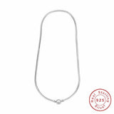 925 Silver Necklace Ball Barrel Clasp Snake Chain Bead Charm DIY Jewelry