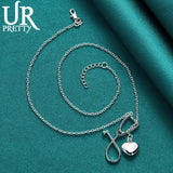 925 Sterling Silver Heart Stethoscope Necklace 18 Inch Chain