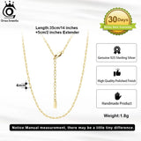 14K Plated 925 Sterling Silver Paperclip Chain Necklace