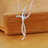 925 Silver Double Twist Cross Pendant Necklace 16-30 Inch Chain