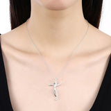 925 Silver Double Twist Cross Pendant Necklace 16-30 Inch Chain