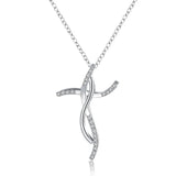 925 Silver Double Twist Cross Pendant Necklace 16-30 Inch Chain