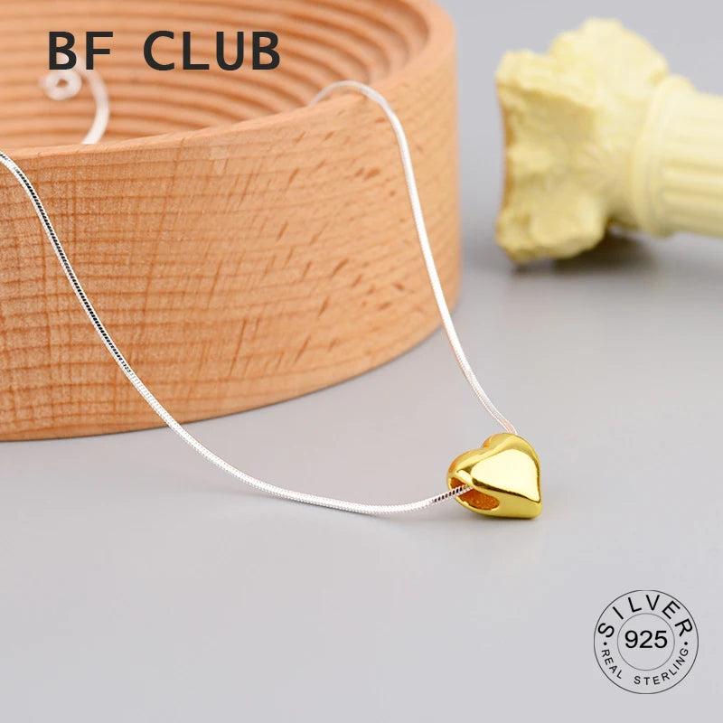 925 Silver Heart Sparklin Chain Necklace For Women Chocker