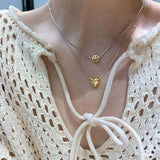 925 Silver Heart Sparklin Chain Necklace For Women Chocker