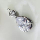925 Silver Sweet Necklace Light Green Crystal Pendant