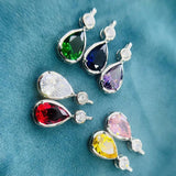 925 Silver Sweet Necklace Light Green Crystal Pendant