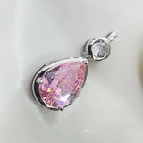 925 Silver Sweet Necklace Light Green Crystal Pendant