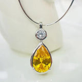 925 Silver Sweet Necklace Light Green Crystal Pendant