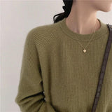925 Sterling Silver Heart Pendant Necklace Round Jewelry For Women