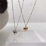 925 Sterling Silver Heart Pendant Necklace Round Jewelry For Women