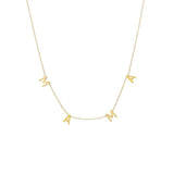 925 Silver MAMA MOM Letter Pendant Necklace 18K Plated Choker Mother's Gift