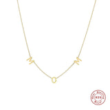 925 Silver MAMA MOM Letter Pendant Necklace 18K Plated Choker Mother's Gift