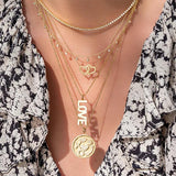 925 Silver MAMA MOM Letter Pendant Necklace 18K Plated Choker Mother's Gift
