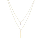 925 Silver Double Layer Zircon Bead Pendant Choker