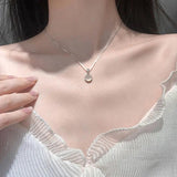 925 Silver Chalcedony Pendant Cats Eyes Choker Necklace Geometric Jewelry
