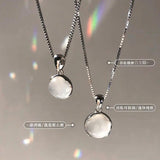 925 Silver Chalcedony Pendant Cats Eyes Choker Necklace Geometric Jewelry